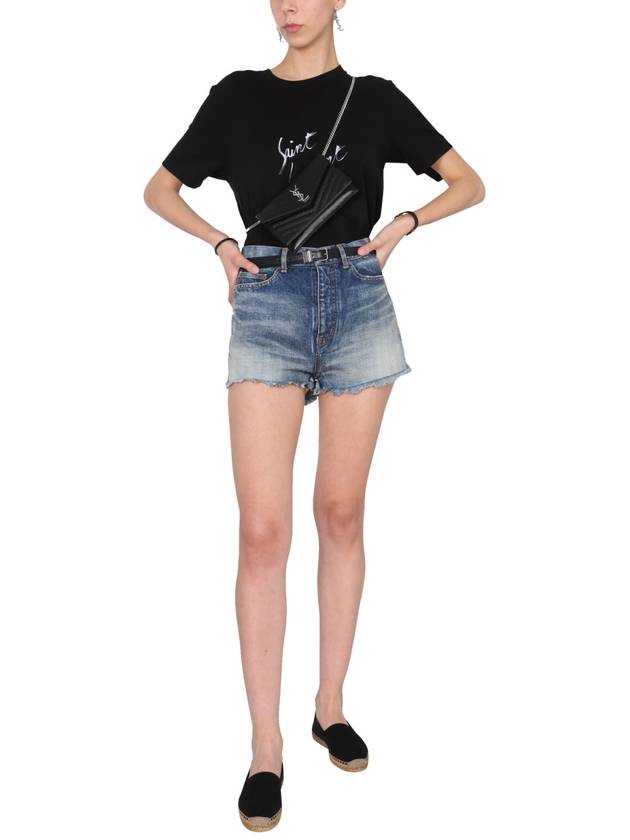 Saint Laurent rise denim shorts