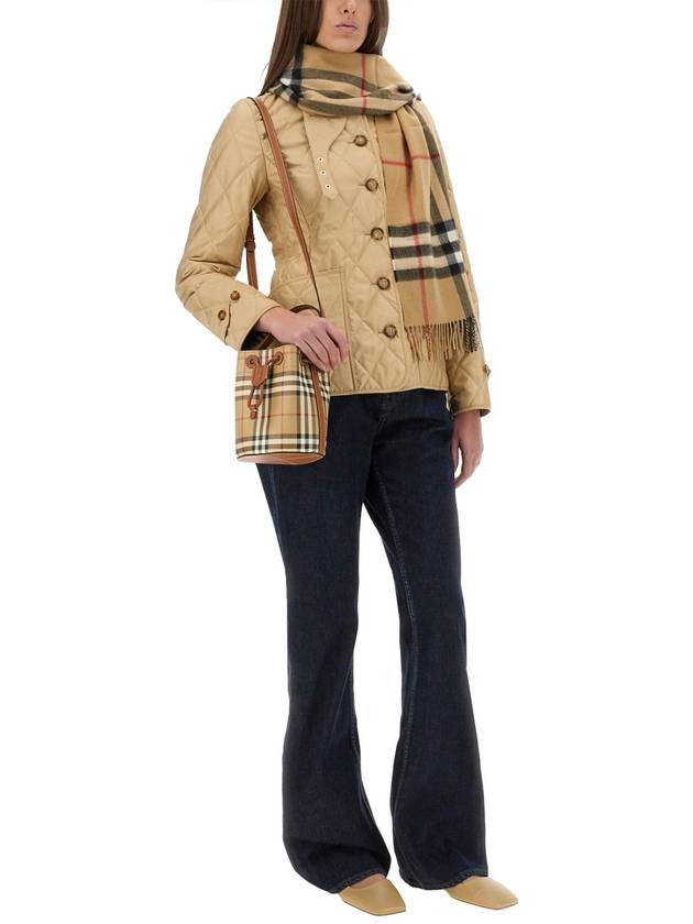 Burberry diamond quilted button jacket beige