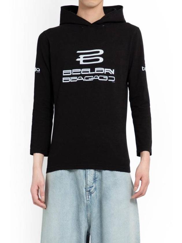Balenciaga Logo Print Hoodie Black
