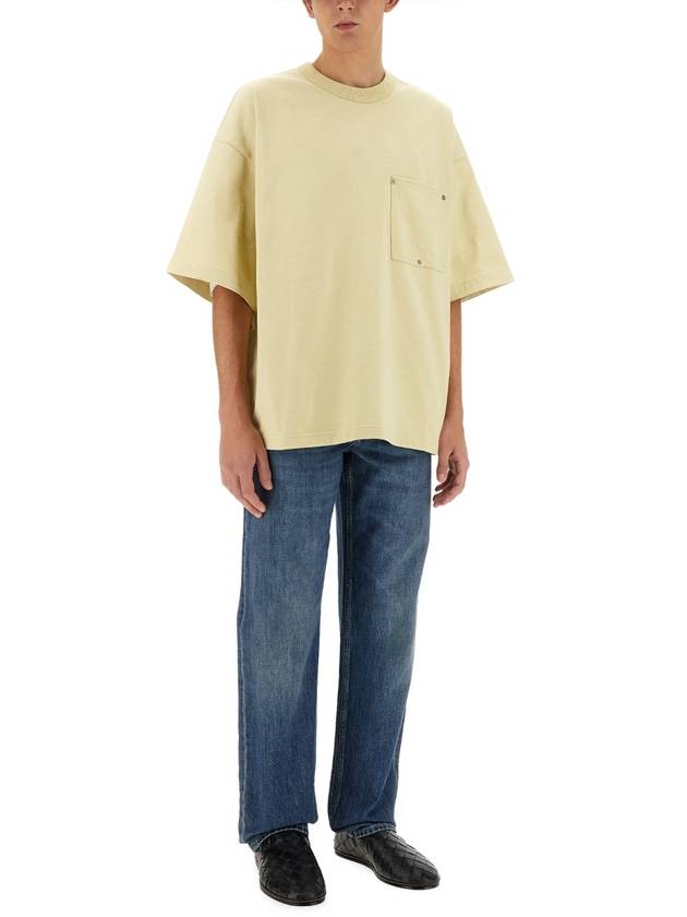 Bottega Veneta Cotton Jersey Short Sleeve T-Shirt Beige