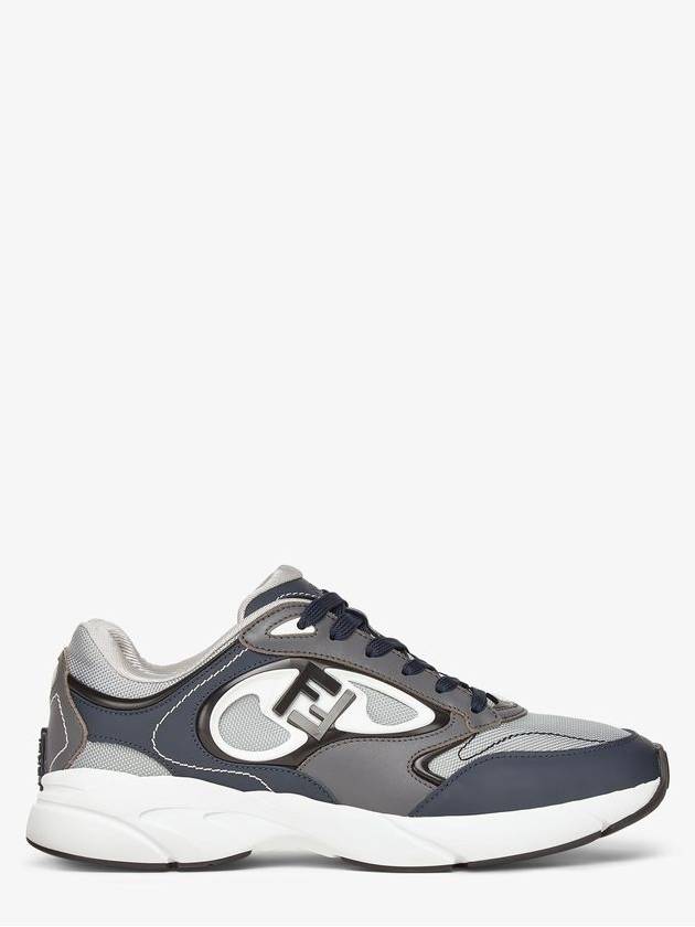 Fendi Forward Mesh Leather Low Top Sneakers Grey