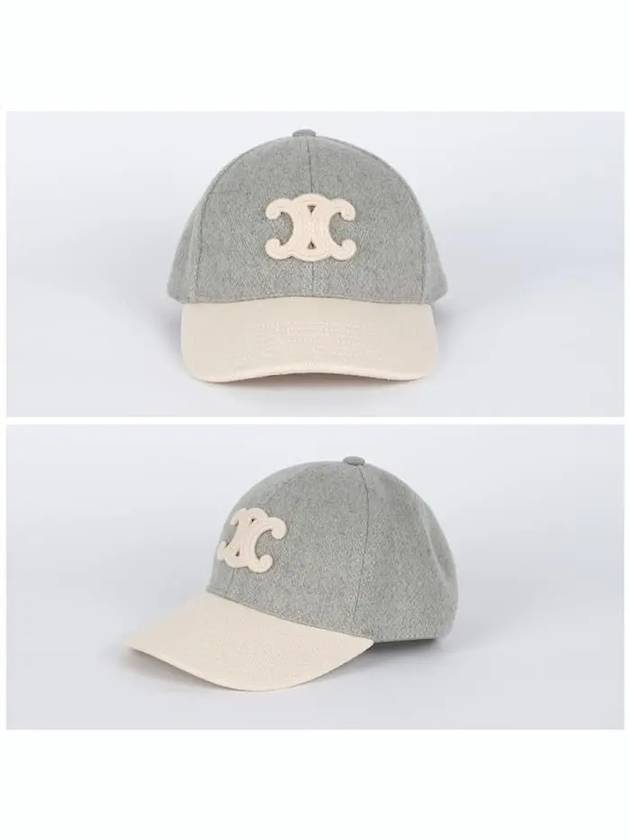 CELINE 2AUG6324D 01VY Triope Logo Wool Ball Cap