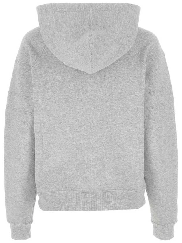Saint Laurent Logo Kangaroo Pocket Fleece Hoodie Grey
