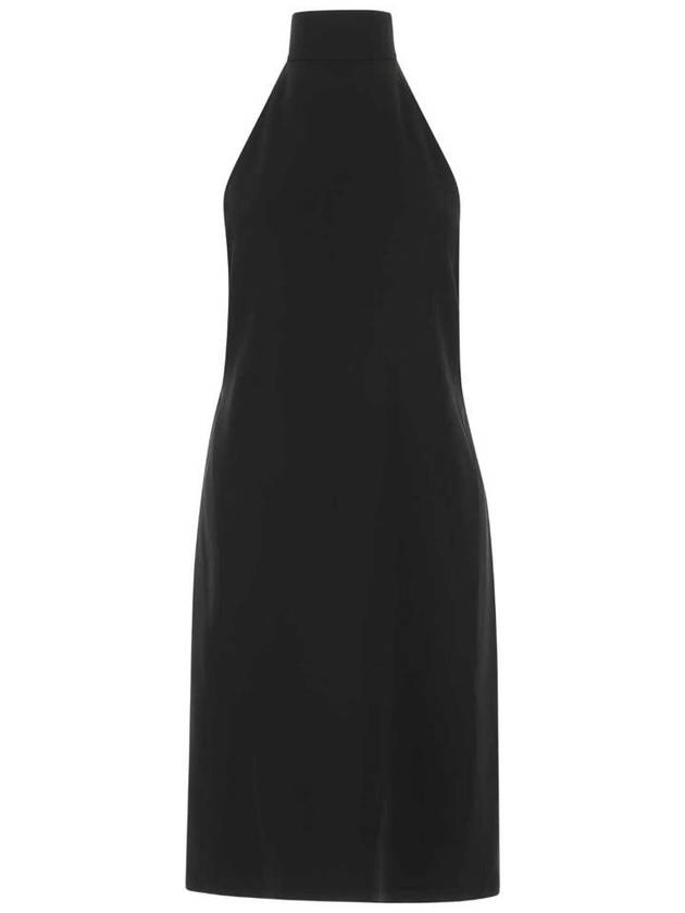 Burberry funnel neck backless belted top midi dress