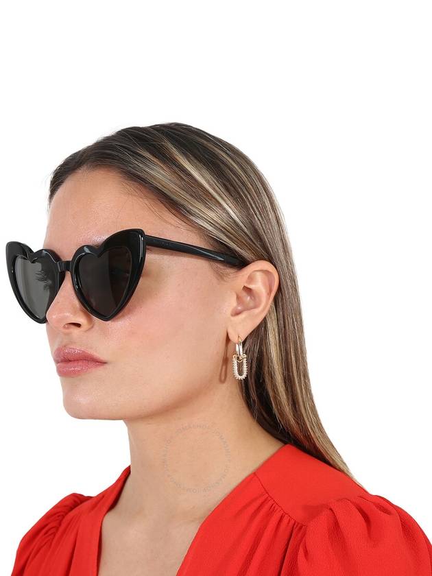 Saint Laurent Saint Laurent Grey Heart Ladies Sunglasses SL 181 LOULOU 001 54