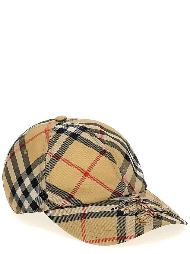 Burberry Log Check Ball Cap Beige