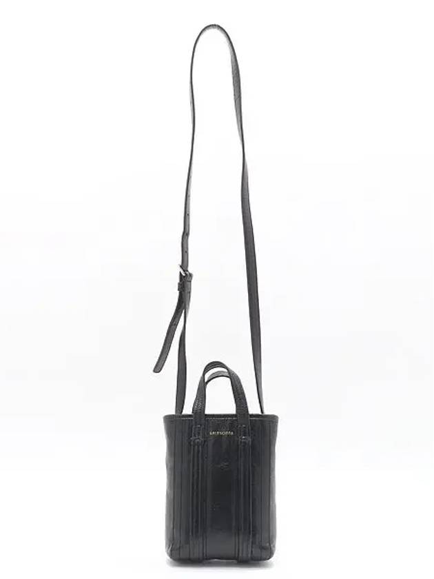 Balenciaga 693793 Black Leather Babes Phone Holder Cross Bag