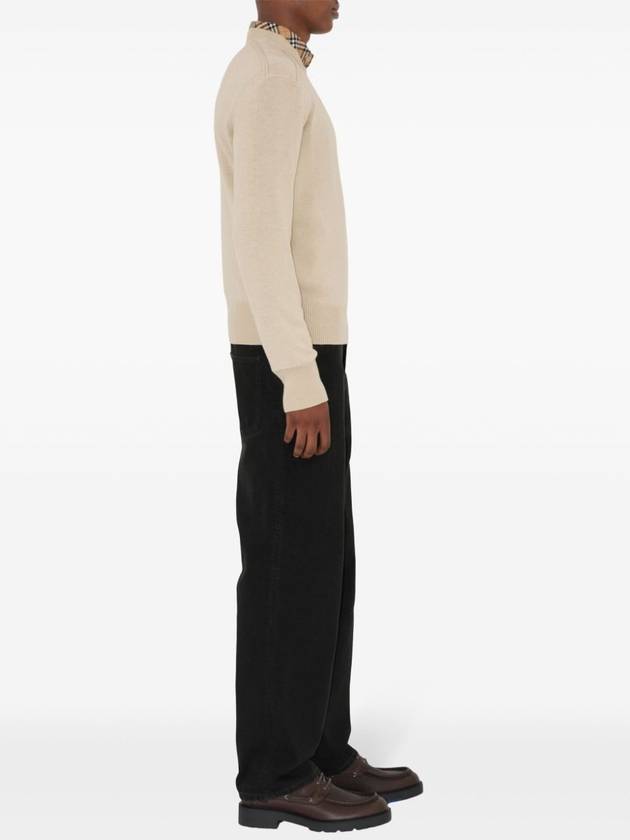 Burberry Check Label Wool Knit Top Nutmeg