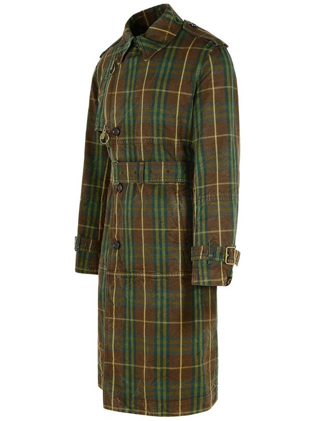 Burberry Double Breasted Check Long Trench Coat Tor