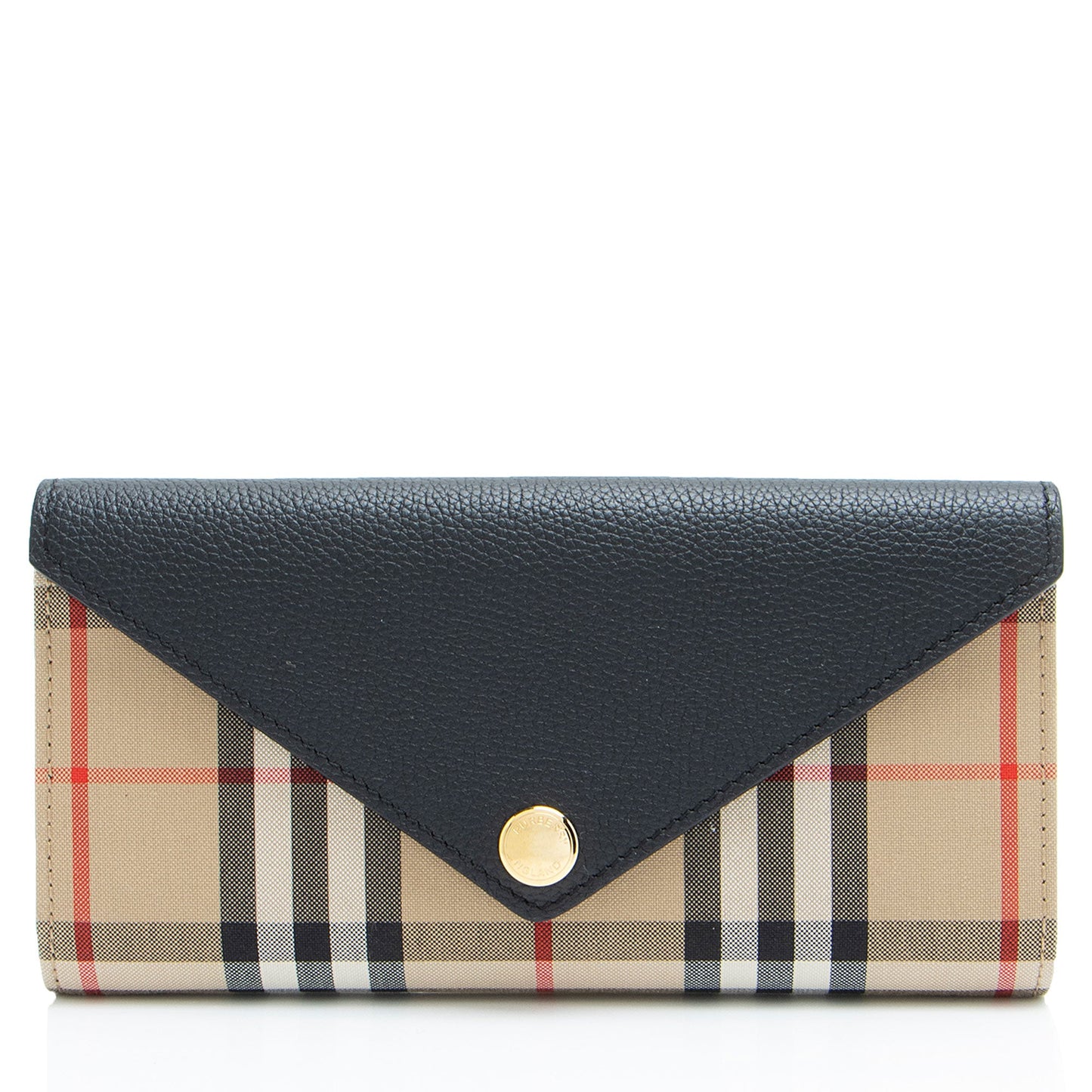 Burberry Check Calfskin Halton Continental Wallet