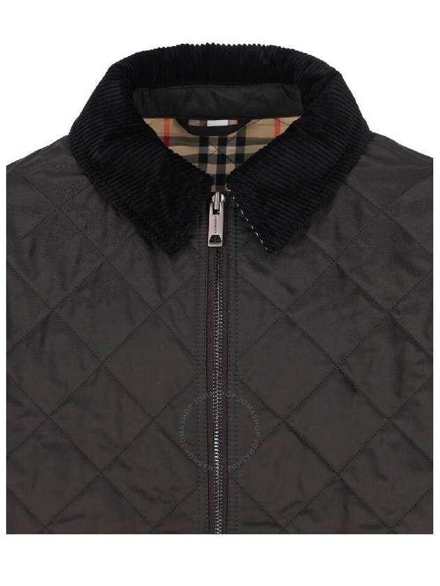 Burberry Kids Corduroy Collar Diamond Quilted Jacket Black