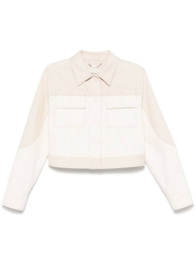 Fendi FF Blouson Jean Denim Jacket White