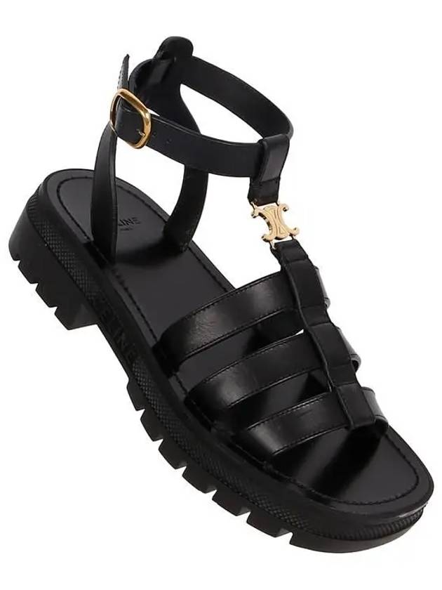CELINE Clea Triomphe Gladiator Sandals Black