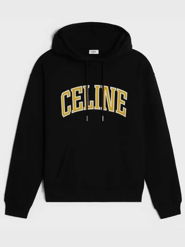 CELINE Loose Cotton Fleece Hoodie Black