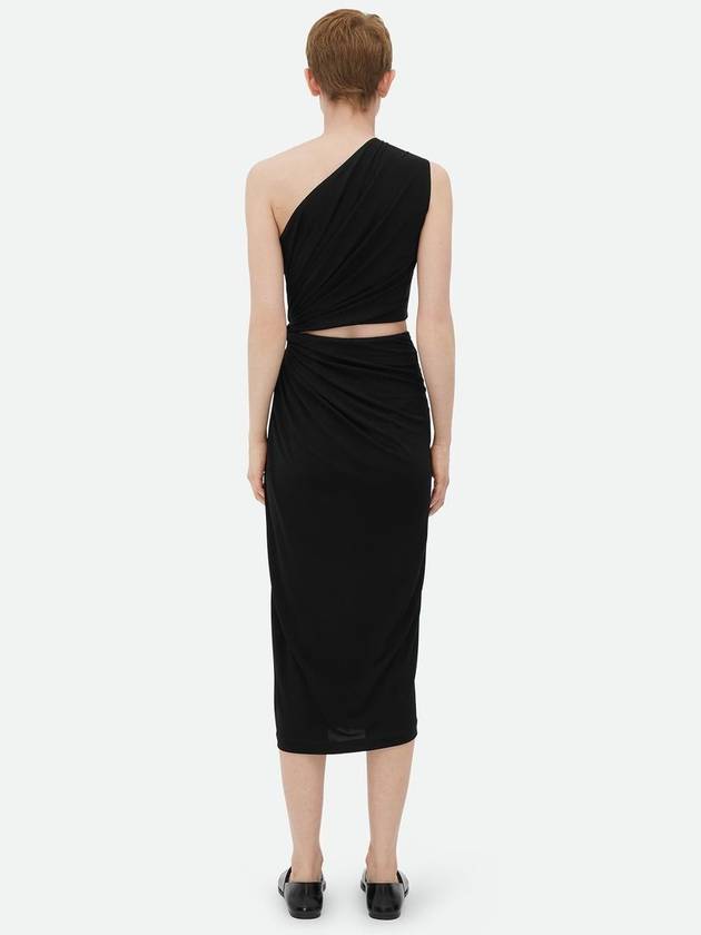 Bottega Veneta Crepe Viscose Jersey Midi Dress Black