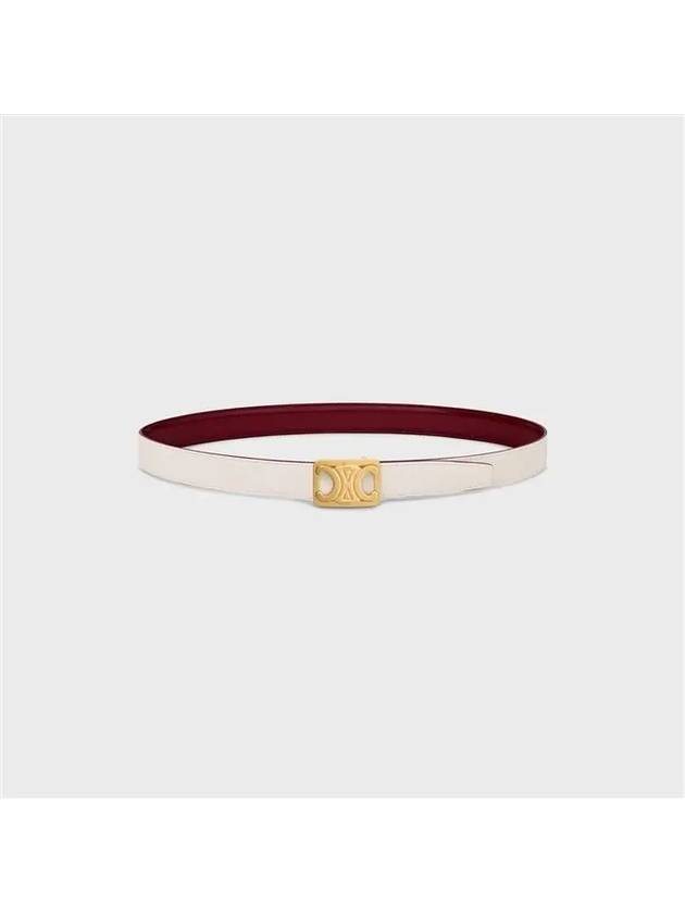 CELINE Frame Triomphe Reversible Medium Belt Light Burgundy White