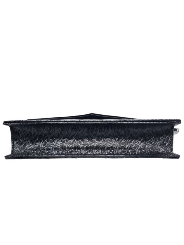 Saint Laurent 393953 Black Monogram Envelope Silver Chain Cross Bag