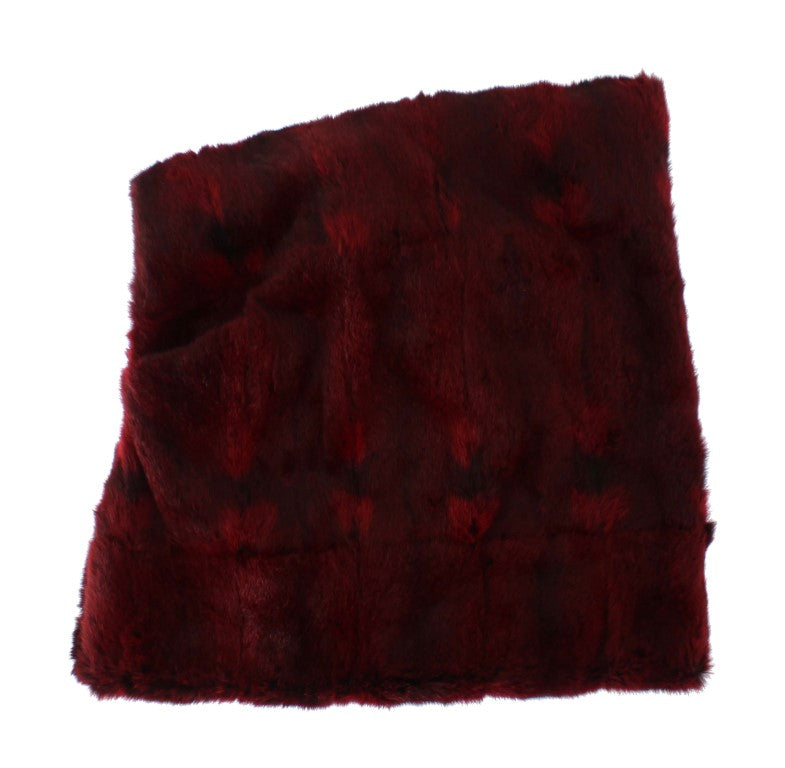 Dolce & Gabbana Bordeaux Hamster Fur Crochet Hood Scarf Women's Hat