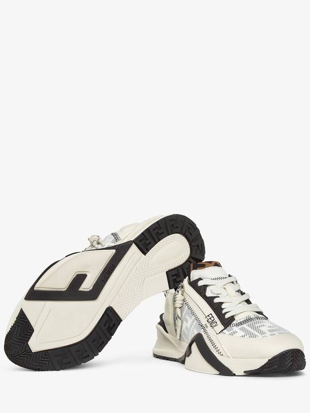Fendi Flow FF Motif Leather Low Top Sneakers White