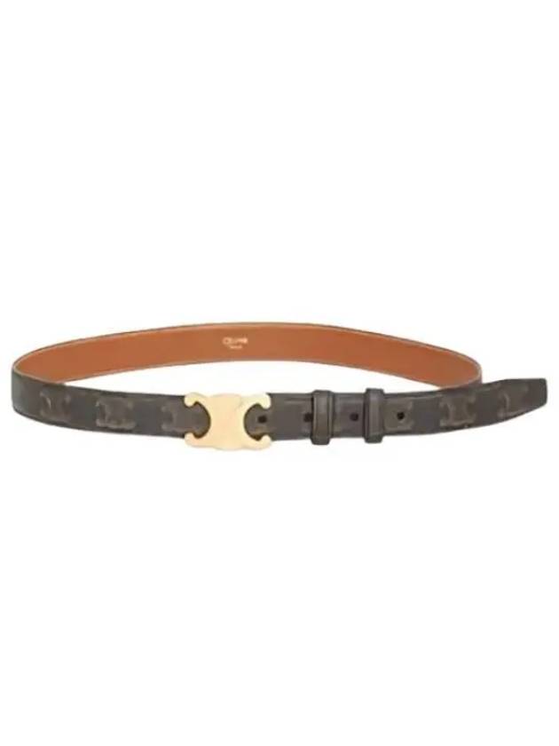CELINE Monogram Triomphe Buckle Medium Leather Belt Tan
