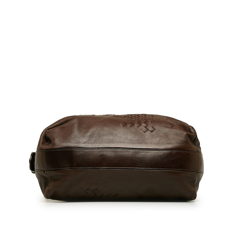 Bottega Veneta Intrecciato Shoulder Bag in Leather Brown Ladies