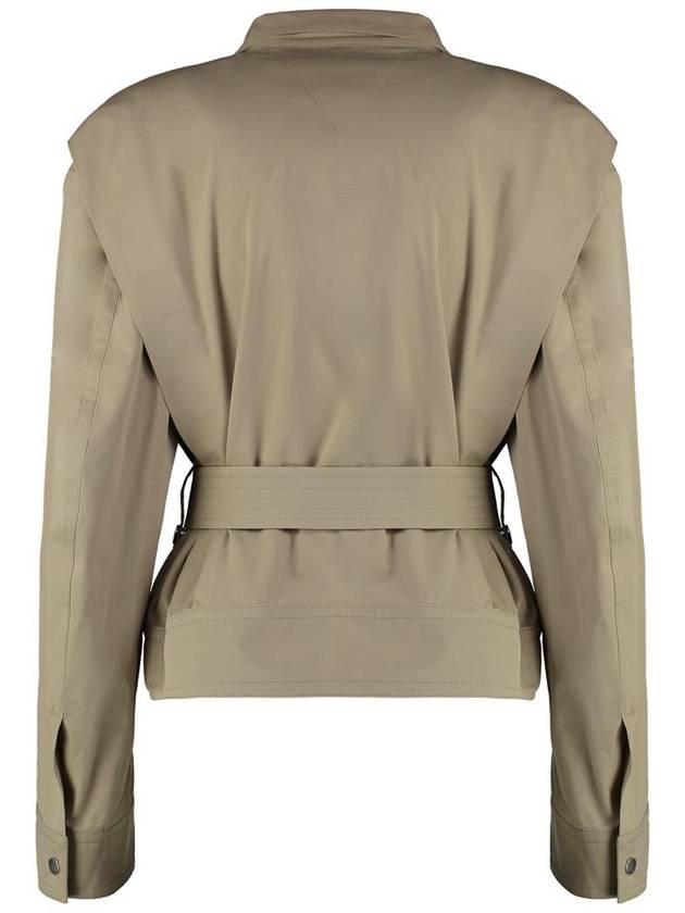 Bottega Veneta Compact Cotton Belt Jacket Beige