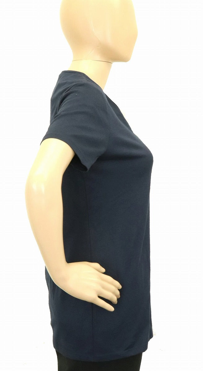 Burberry Cotton T-Shirt U-Neck Navy