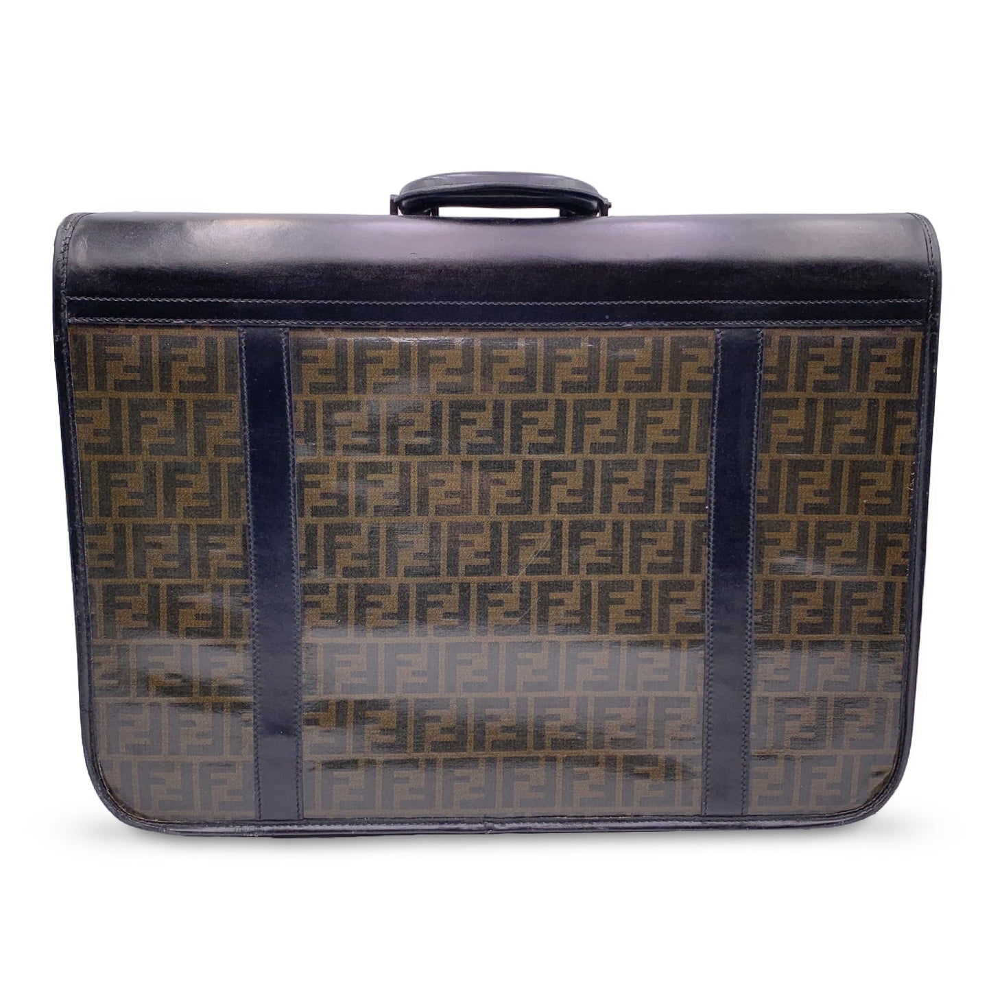 FENDI Vintage Zucca Monogram Vinyl Canvas Travel Bag Suitcase