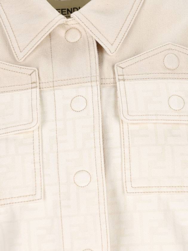 Fendi FF Blouson Jean Denim Jacket White