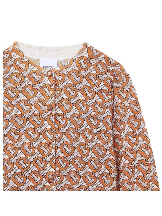 Burberry Burberry Girls Bright Orange Katrina Monogram Print Wool Cardigan, Size 4Y