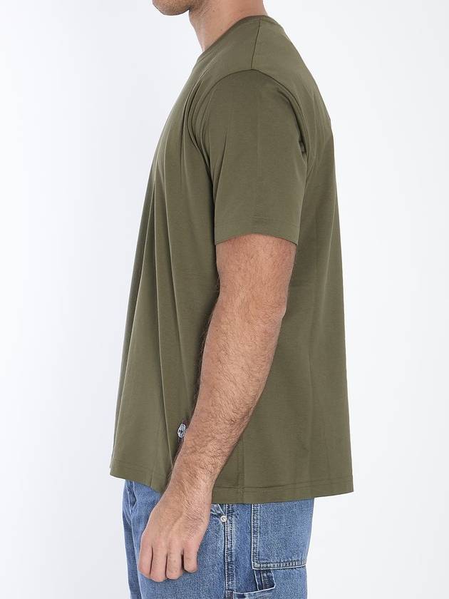 Bottega Veneta Embroidered Logo Short Sleeve T-Shirt Khaki