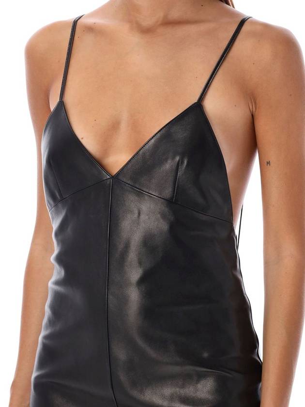 Saint Laurent Saint Laurent Leather Midi Dress