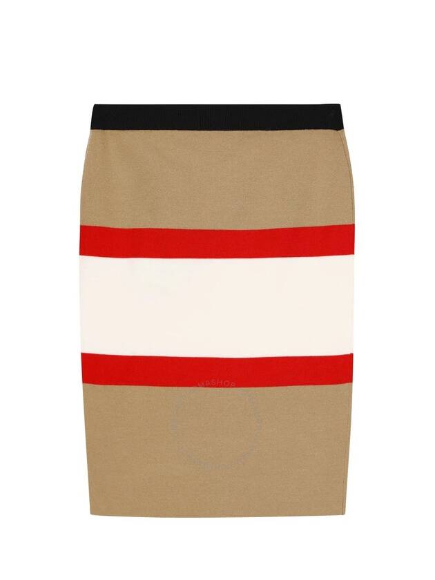 Burberry Burberry Logo Patch Color-Block Stripe Skirt, Size 6Y