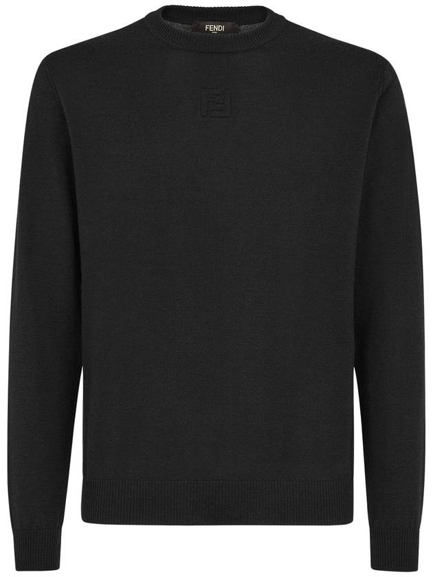 Fendi Men's Pullover Wool Sweatshirt Black