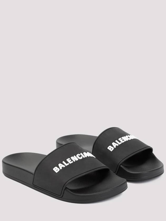 Balenciaga Logo Slippers Black