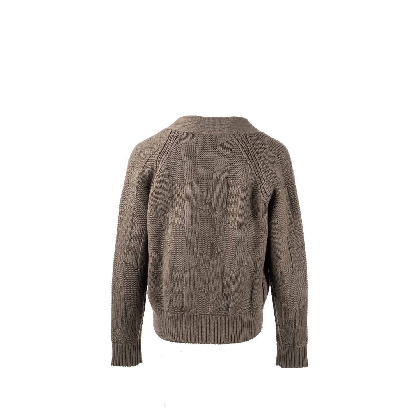 Hermes size 34 cardigan virgin wool gris etoupe