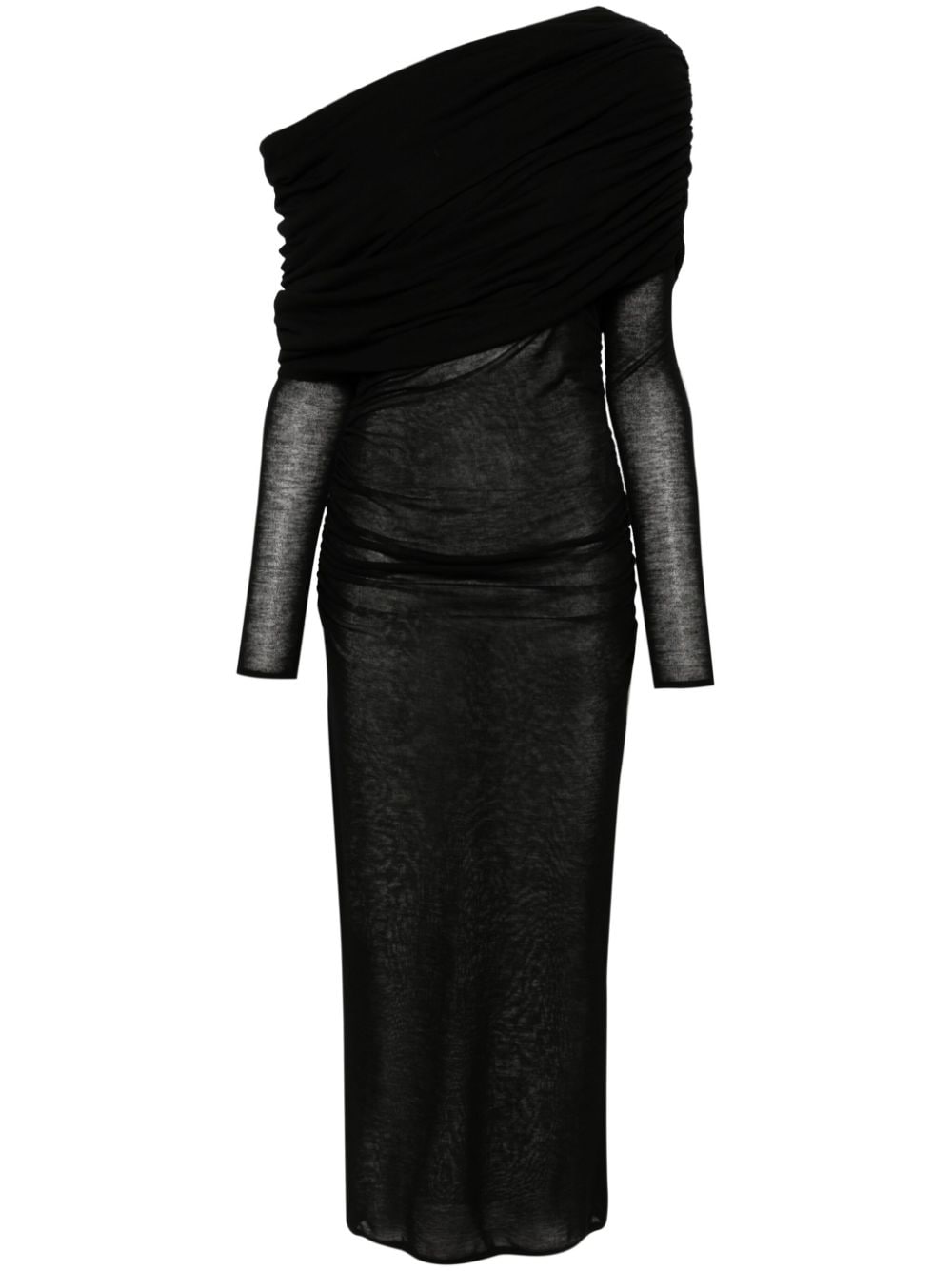 Saint Laurent Women Long One-Shoulder Dress