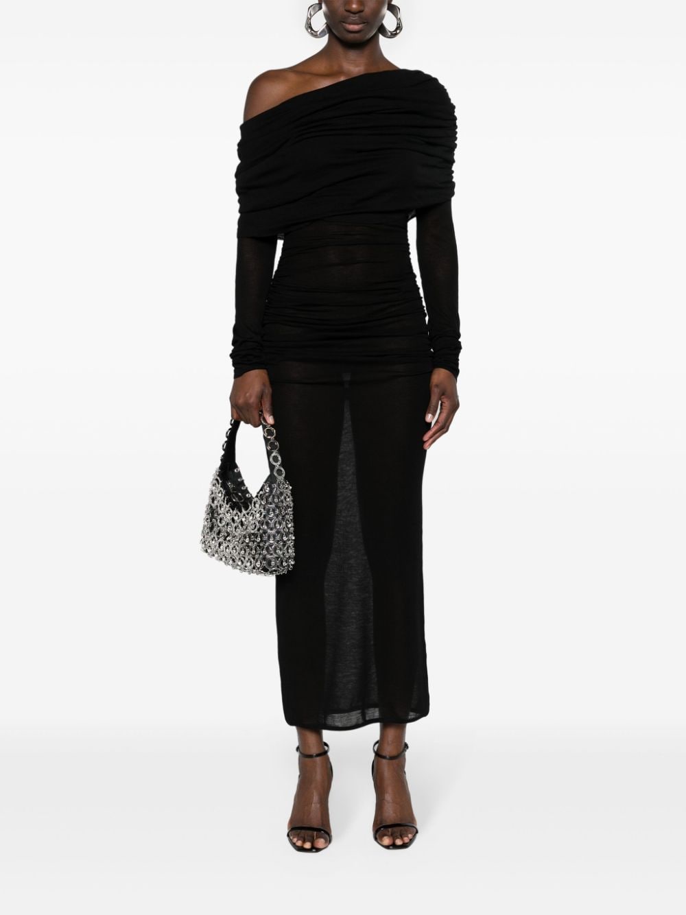 Saint Laurent Women Long One-Shoulder Dress