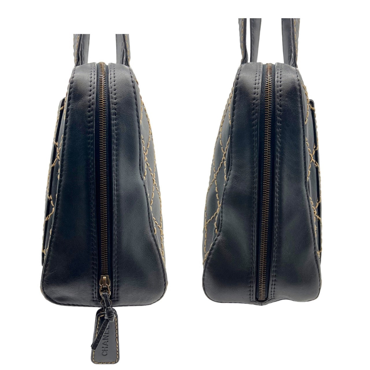 Chanel bag Black Quilted Wild Stitch Handbag