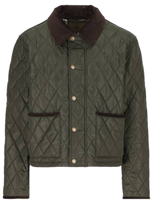 Burberry Cropped Quilted Nylon Jacket Shale Brush
