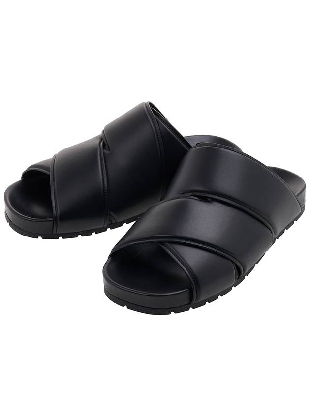 Bottega Veneta Bridge Leather Slippers Black