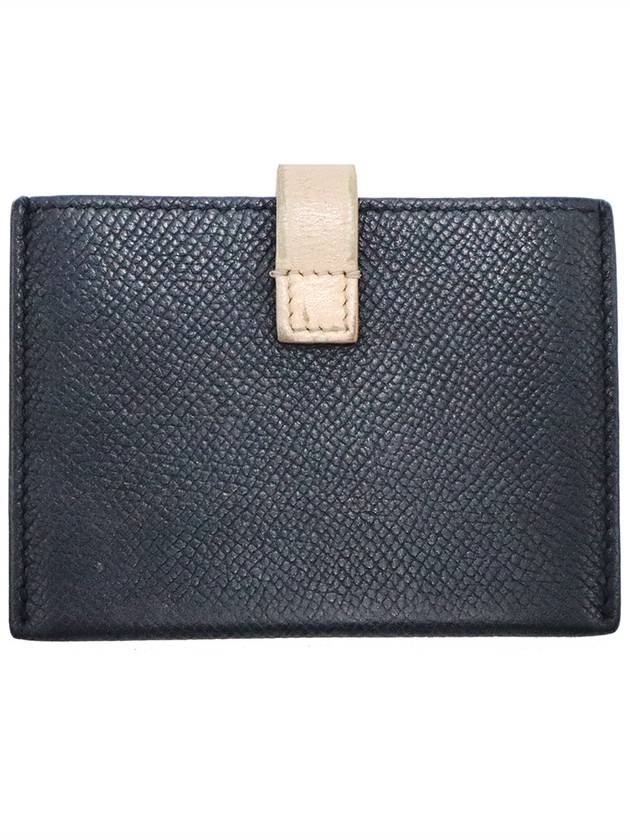 CELINE Celine 10A573A15 07DN Dark Navy Color Grain Calfskin Accordion Strap Card Wallet
