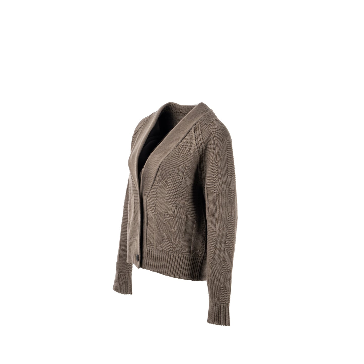 Hermes size 34 cardigan virgin wool gris etoupe