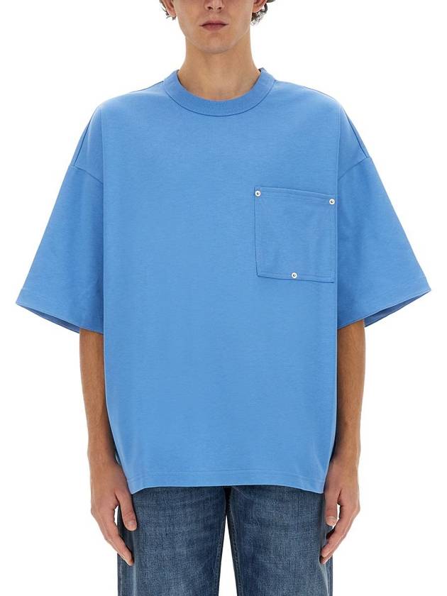 Bottega Veneta Cotton Jersey Short Sleeve T-Shirt Blue