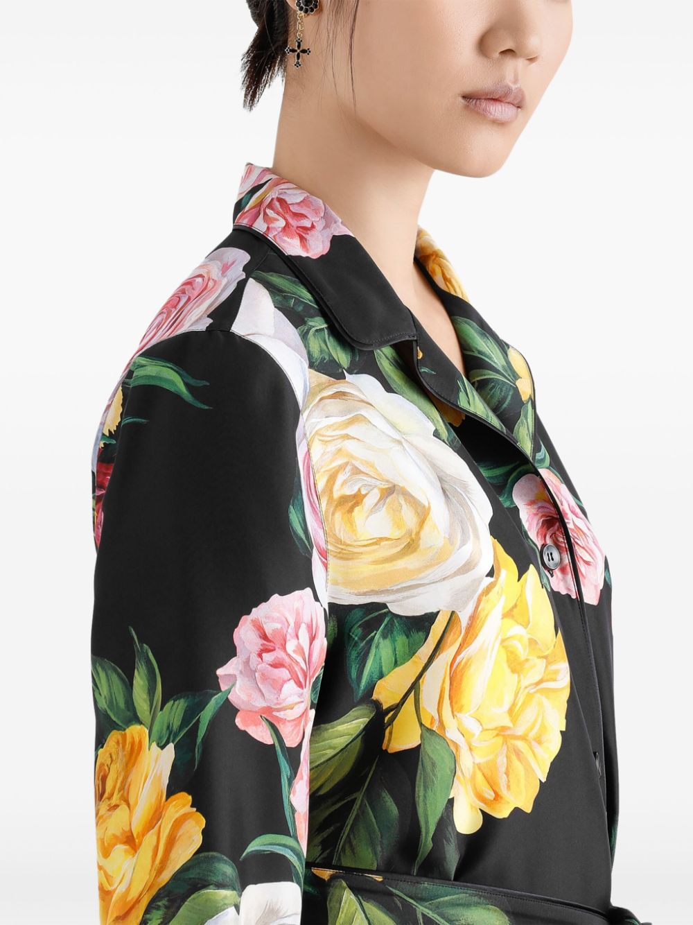 Dolce & Gabbana Women Rose Print Shirt