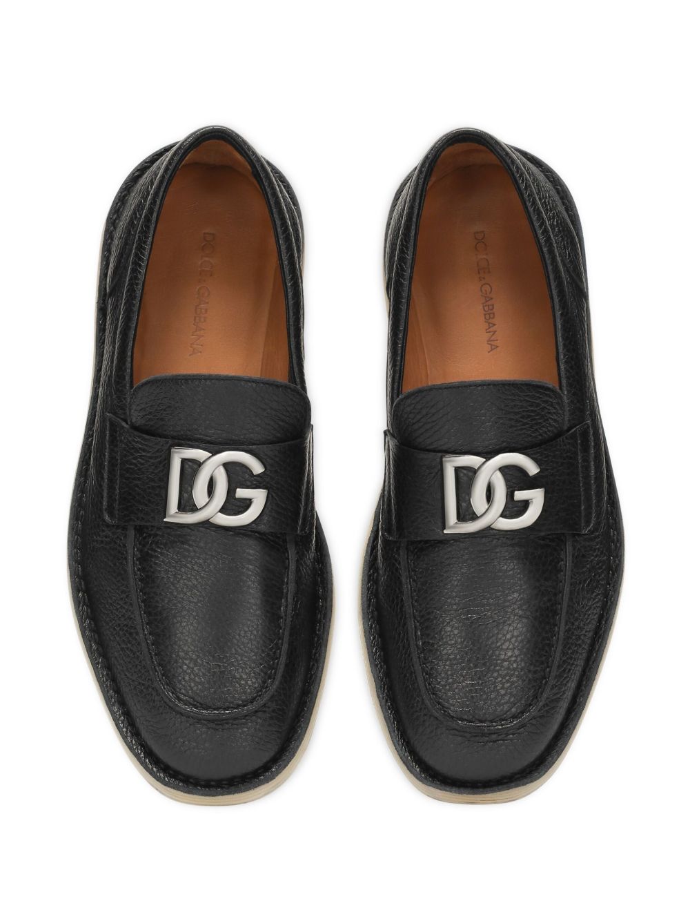 Dolce & Gabbana Men Leather Loafer With Logo