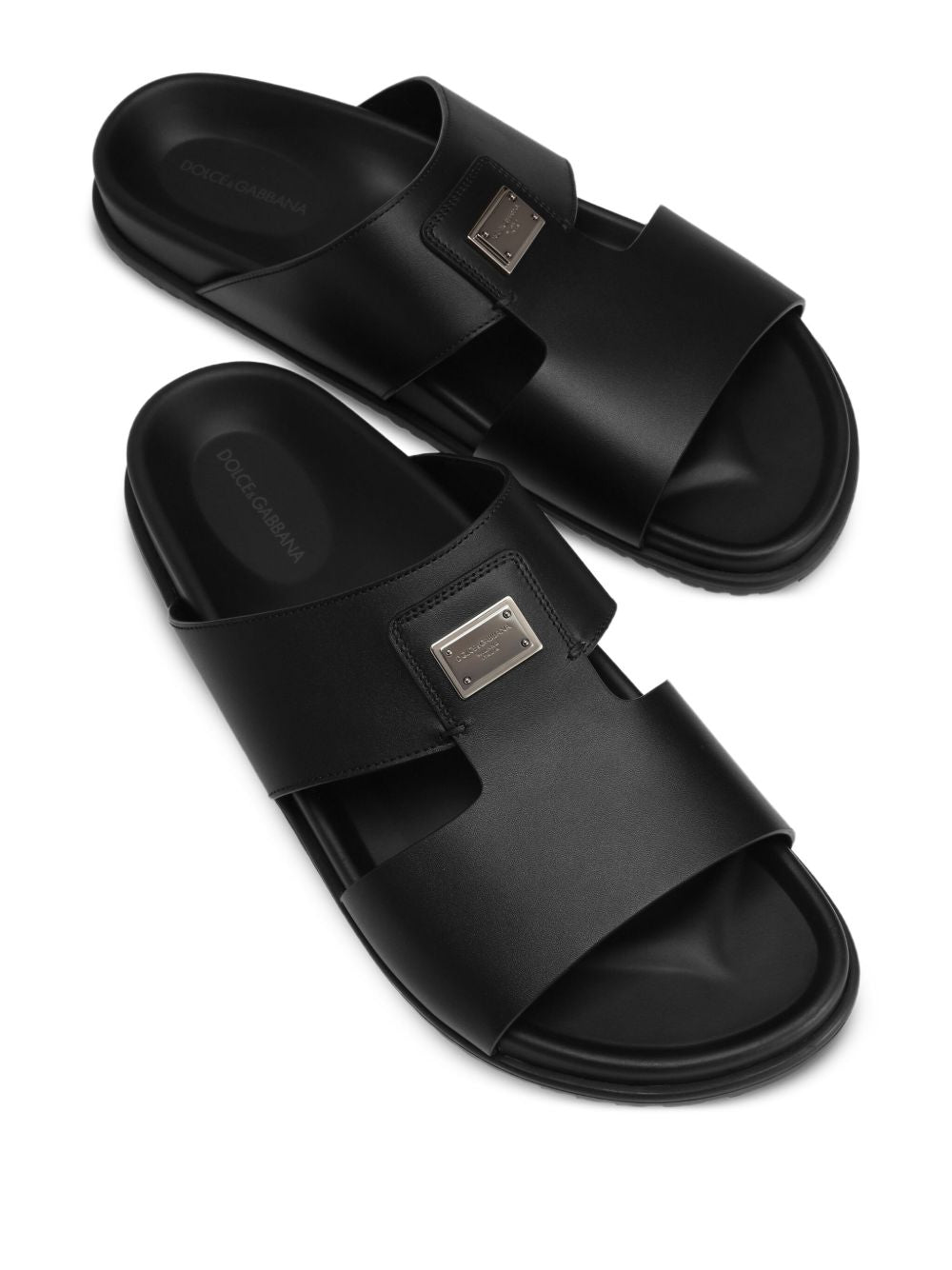 Dolce & Gabbana Men Leatehr Sandal With Logo