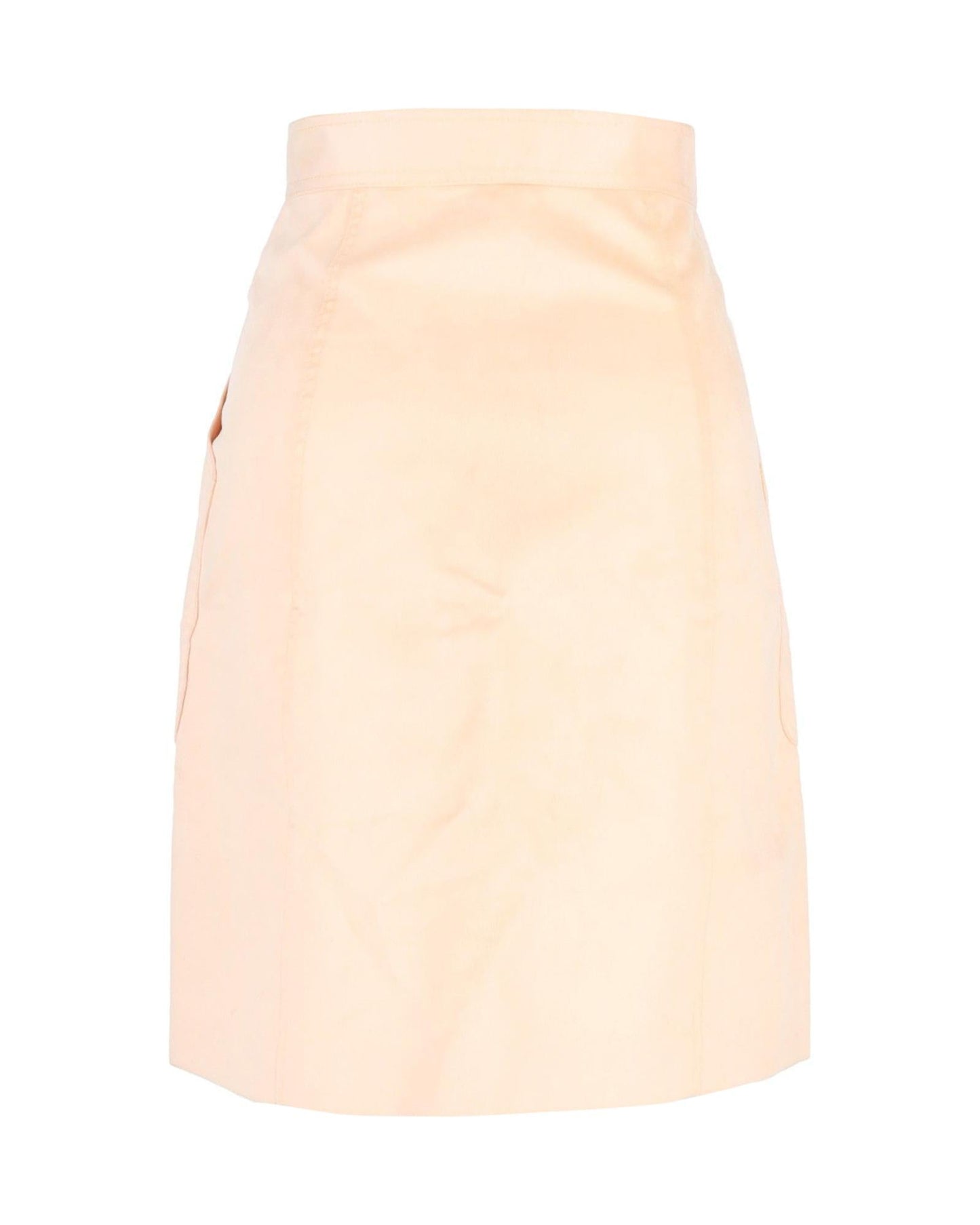 Bottega Veneta Leather ALine Button Skirt Women Beige Mini Skirts