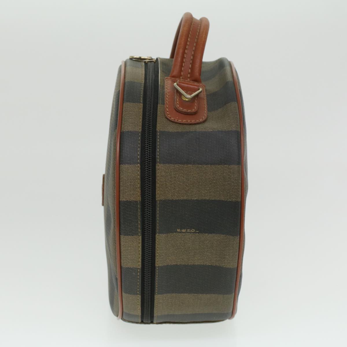 FENDI Pecan Canvas Hand Bag 2way Brown Khaki Auth 36762