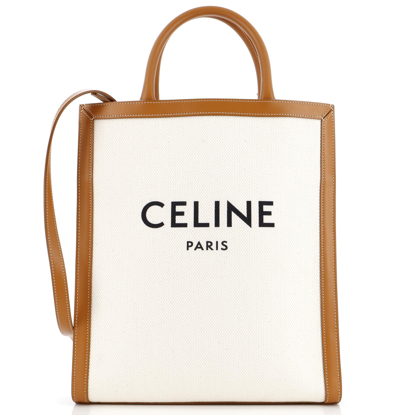 Celine Vertical Cabas Tote Canvas with Leather Small